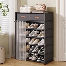 다용도 서랍장 신발장 수납 선반 현관신발장 신발정리대, 블랙