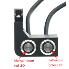 LMoDri 알루미늄 합금 오토바이 핸들 바 헤드 라이트 스위치 범용 방수 12V 안개 미러 마운트, 05 Red-Green