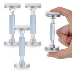 프레티줌 4개 조절 가능한 흔들림 방지 헤드보드 스토퍼 나사형 침대 프레임 안정화 도구 벽 보호 및 가구 틈새 방지를 위한 실버 대형 고정기