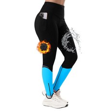 Wixen 여성용 플리스 안감 하이 웨이스트 레깅스 방수 보온 레깅스 지퍼 포켓 겨울 하이킹 추운 날씨용 바지 퍼플.