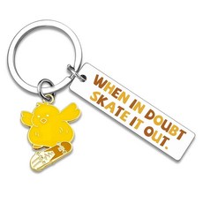 AOBIURV 여성용 남성용 스케이트보드 키체인 선물 스케이트보드 애호가 코치 플레이어를 위한 선물 귀여운 치킨 키체인 십대 소녀 소년 스케이트보드 액세서리 백팩