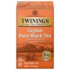 트와이닝스 실론 퓨어 블랙 티 - 상쾌하고 깔끔한 블랙 티 Twinings Ceylon Pure Black Tea - A Crisp Refreshing Black Tea Fo, 20개