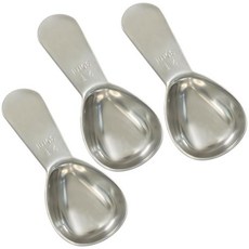 Waziaqoc 3팩 스테인리스 스틸 테이블 스푼 스쿱 커피 세트 그라운드 커피 우유 및 파우더 브루잉용 30ml 실버 정확한 계량, 4.7 x 2 inch