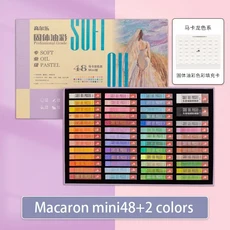 Kuelox 예술용 소프트 오일 파스텔 미니 전문가용 고체 유성 수용성 페인팅 색소 크레용 선물용 학교 용품, 02 48-Mini macron, 01 China Mainland