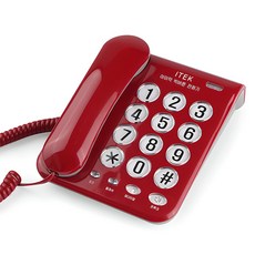 Itek 大按鍵有線電話機, IK-200(紅色)