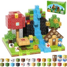 Fitrobust 00PCS 마그네틱 블록 빌딩 078인치 STEM 게임 스태킹 장난감 3세 이상 남녀 생일 선물, Forest 150PCS 0.63