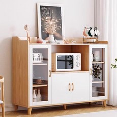 전자렌지밥솥수납장 다용도 주방수납장 정수기선반, 4단, 목색의