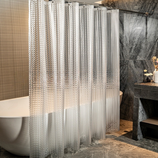 샤워커튼 사각배열 곰팡이방지 커튼링포함, 1개