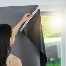 무타공 벨크로 찍찍이 붙이는 암막커튼 창문형