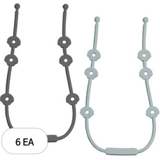 아이벨류 실리콘 멀티 스트랩 홀더 2종 세트, 노꼭지, 6세트, 다크그레이 + 클라우드