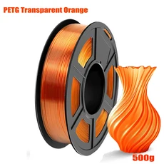PETG 필라멘트 1.75mm 3D 프린터 투명 강한 내구성 200g/250g/500g/1kg 고정밀 디멘스, 01  Mainland, 13 Orange 500g