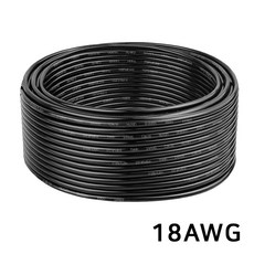 18AWG 실리콘 케이블 드론 RC카 배터리 전원선 고내열 주석도금 구리, 1개, (케이블) 18AWG(블랙)