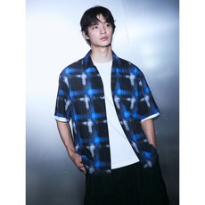 매장정품 에잇세컨즈 8SECONDS 체크 프린트 반소매 셔츠 블랙 (214765BY35) 214765BY35 206252
