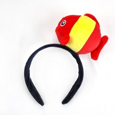 동물 인형 머리띠 생일 파티 놀이공원, 1개, B23.물고기인형-레드