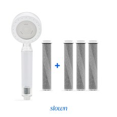 슬로운 Slown 에코젠 미스트 샤워기 헤드 + 필터 3개입, 화이트, 1개