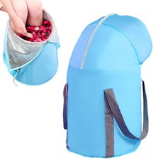 Ouliget 발을 담글 수 있는 접이식 버킷 휴대용 여행용 발 욕조 완전히 포장된 무릎 훈증 발에 몸을 담그는 야외 여행 캠핑 낚시용 풋 스파 가방 (블루), 블루