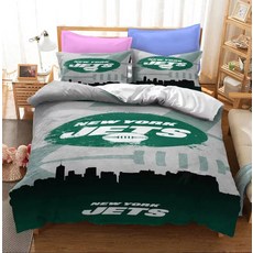 NFL 미식축구 뉴욕 제트 이불 배게 커버 세트 (싱글 더블) New York Jets Duvet Cover Set, 포함
