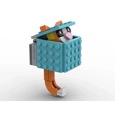 MOC 벽돌 키 체인 거치대 특이한 어린이 장난감 조립 모델 장식 DIY 걸이 링 건설 도시 빌딩 블록, 16 azure orange cat