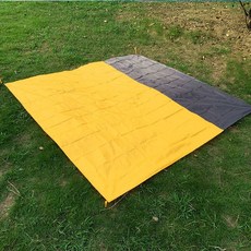 防水防潮野餐墊 戶外露營墊 200 x 210cm, 黃色拼灰