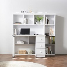 PNP H-C3174 서랍 수납 책상 철레일 넓은 700 상판 국내 제작, 워시