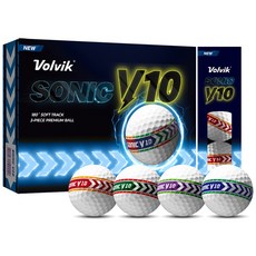 볼빅 골프공 소닉 V10 소프트 트랙 3피스, 멀티(레.그.퍼.블), 4개, 12개입