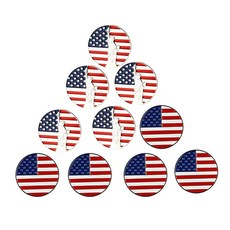 10개 모듬 패턴 에나멜 골프공 마커 소프트 로트 구성 세트, 15 USA Flag and Statue of Libe