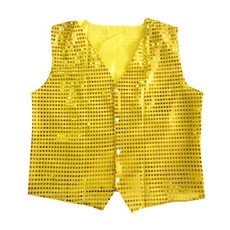 스팽글 반짝이 의상 조끼 바지 모자 파티 행사 단체, 반짝이조끼(골드)