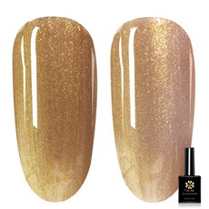 ByFunMe 八方米 璀璨金銀亮片彩色甲油膠, A33 08黑瓶, 1個, 15ml