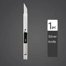 델리 알루미늄 합금 미니 유틸리티 나이프 휴대용 нож Faca 수동 종이 Unboxing 커터 금속 9mm 블레이드, 02 1PC Slver Knife