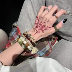 梵文彩色紋身貼紙 防水持久高仿真 男女皆宜, 1個, 落俗的我 終將崛起-4張