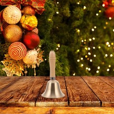 광택이 황동 핸드벨 크리스마스 장식 가벼운 무게 손쉬운 파티 학교 호텔 서비스 호출벨, 1개, 기본