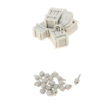 shangren 수지 군인 시나리오 액세서리 탄약 상자 모델 및 20 조각 수지 군인 머리 해골 모델, 설명, 그림으로, 1개