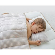 롤베이비 체크낮잠이불 어린이집 낮잠이불 분리형 베개 이불 패드 국내생산, 바이올렛핑크