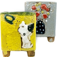 무배 행복한꽃그릇 다육이화분 분갈이흙, 2개, 나랑꽃댕댕