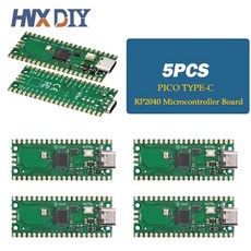 DS QH 10PCS 컴퓨터 PI ARM CORTEX 264KB 저전력 M0 보드 RASPBERRY PICO PICO 프로세서 고성능 듀얼 RP2040 코어, 5PCS PICO TYPE C