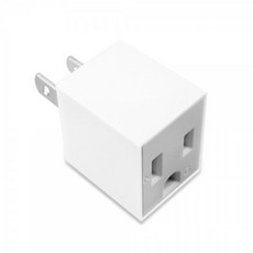 PowerSync 群加 3P轉2P 電源轉接頭 直立型 白色, 1入