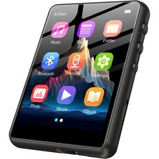 ZAQE MP3플레이어 휴대용 엠피쓰리 MP3 플레이어 블루투스 5.4 음악 하이파이 사운드 디지털 내장 HD 스피커 FM 라디오 음성 녹음기 이어폰 포함 용 2.4인치