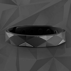 MASSA-G Argyle Double炫彩之環 鍺鈦手環, Black, 1個