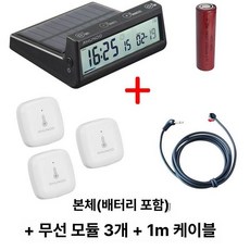 차량용 디지털 전자시계 대시보드, + 3 무선 모듈 + 1m 온도 측정 케이블, 1개