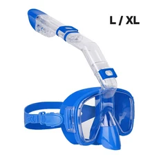 수중 스노클링 하프 페이스 마스크 세트 스쿠버 다이빙 호흡기 김서림 방지 안전 성인용, 09 Sky Blue L-XL
