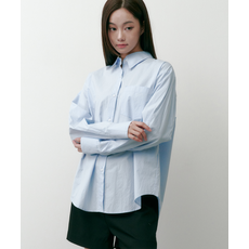 브랜드정품 솔트앤초콜릿 SALT AND CHOCOLATE SAC 로고 오버핏 포플린 셔츠 스카이블루 4W2417001 349467