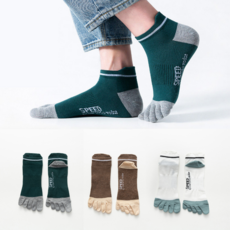 페노드 1+1+1 여성 투톤 발가락양말 면 단목 3켤레세트