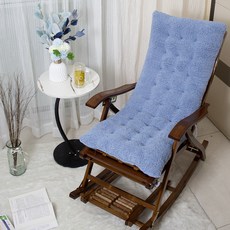 加厚躺椅墊子 搖椅秋冬通用棉墊 懶人沙發坐墊 四季藤椅專用保暖柔軟可拆洗, 毛絨天藍（不含椅子）,52X52釐米