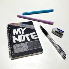 블랙 무지 스프링 무선노트 A6