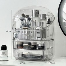 化妝品收納盒 護膚品置物架 桌面大容量儲物箱, 透白