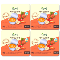 푸른마루 당 낮은 국산 유기농 실온 아기 퓨레 80gX2개입, 160g, 4개, 사과당근