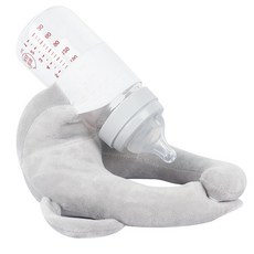 寶寶餵奶瓶支架 自動餵奶枕頭 防吐奶溢奶枕, 淺灰色第1代版本,32*21.5*11cm