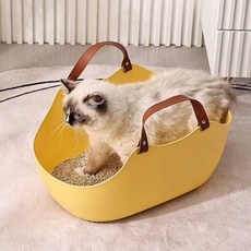 고양이 화장실 펫용품 키우기 반려동물 휴대용 손잡이 변기통 zac+68041lJ, 본상품선택