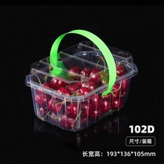 과일포장 상자 투명 용기 손잡이 끈장식 포장용기 토마토, 1개