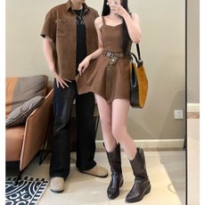 커플 시밀러룩 티셔츠 드레스 패밀리룩 반팔 휴양지 여행 원피스 호캉스 긴팔 웨딩촬영 하와이안